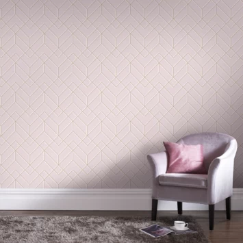 Superfresco Easy Vliesbehang Losanges Roze 106156 5 Superfresco Easy Vliesbehang Losanges Roze 106156 - Afbeelding 3