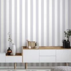 Superfresco Easy Vliesbehang Strepen Zilver 100100 -Luxe Behang Winkel 123 1403