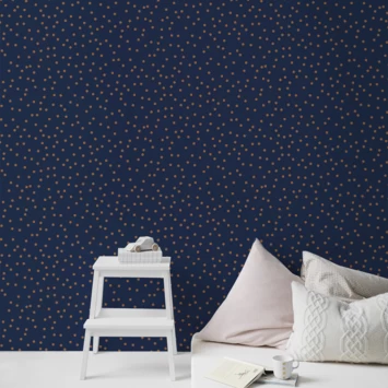 Superfresco Easy Vliesbehang Confetti Donkerblauw-koper (108561) 5 Superfresco Easy Vliesbehang Confetti Donkerblauw-koper (108561) - Afbeelding 3