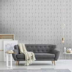 Vliesbehang Chandelier Glitter Zilver 111783 10 Vliesbehang Chandelier Glitter Zilver 111783 -Luxe Behang Winkel 123 1728